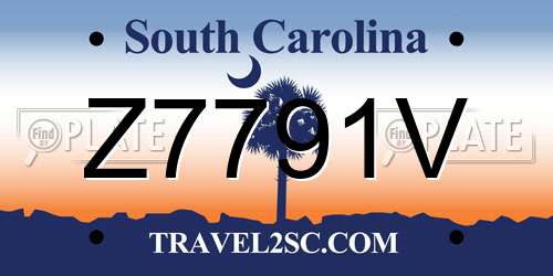 Z7791V South Carolina License Plate