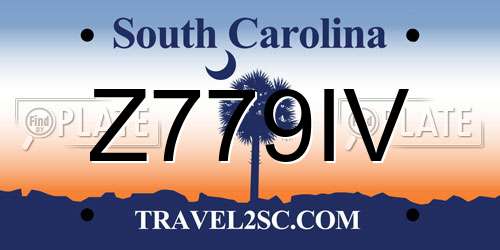 Z779IV South Carolina License Plate