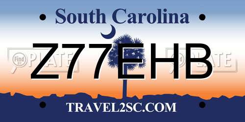 Z77EHB South Carolina License Plate