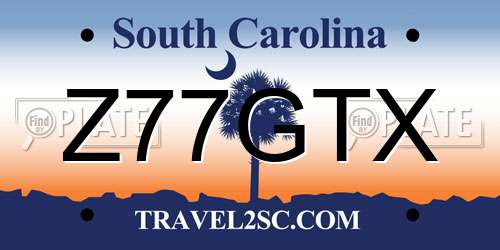 Z77GTX South Carolina License Plate