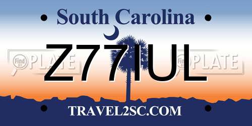 Z77IUL South Carolina License Plate