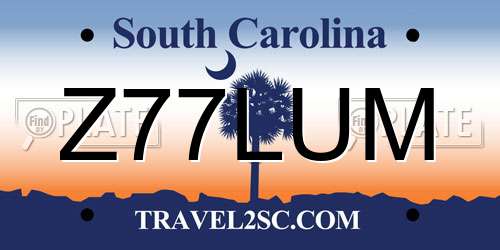 Z77LUM South Carolina License Plate