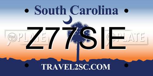 Z77SIE South Carolina License Plate
