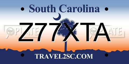 Z77XTA South Carolina License Plate