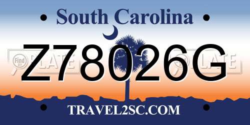 Z78026G South Carolina License Plate