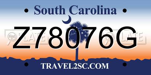 Z78076G South Carolina License Plate