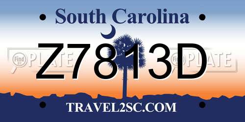 Z7813D South Carolina License Plate