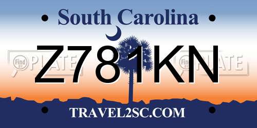 Z781KN South Carolina License Plate