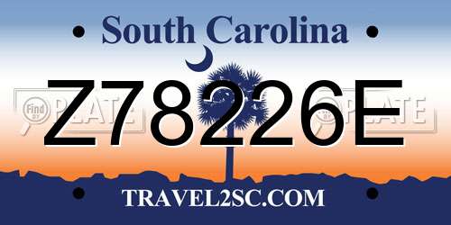 Z78226E South Carolina License Plate