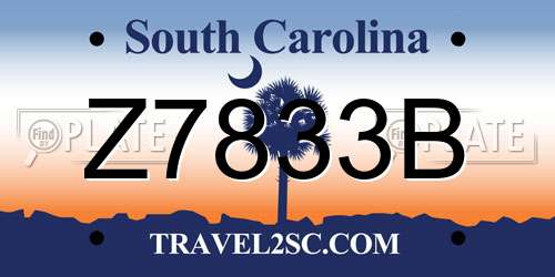 Z7833B South Carolina License Plate