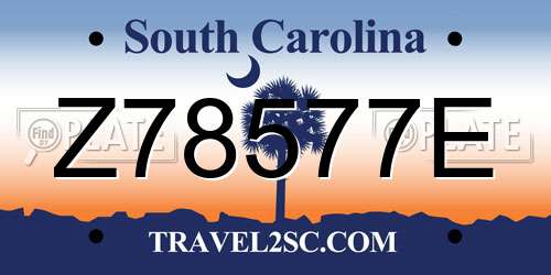 Z78577E South Carolina License Plate