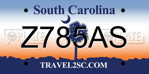Z785AS South Carolina License Plate