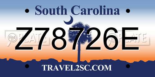 Z78726E South Carolina License Plate