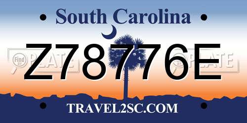 Z78776E South Carolina License Plate