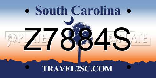 Z7884S South Carolina License Plate