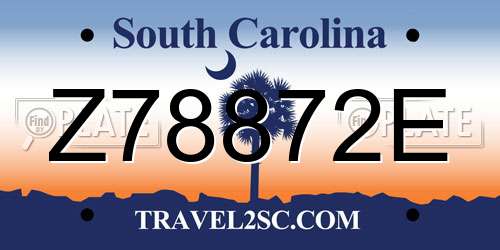 Z78872E South Carolina License Plate