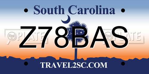 Z78BAS South Carolina License Plate