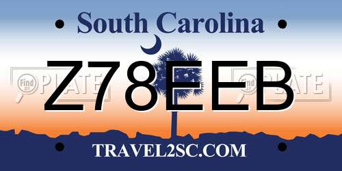 Z78EEB South Carolina License Plate