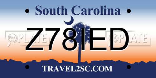 Z78IED South Carolina License Plate
