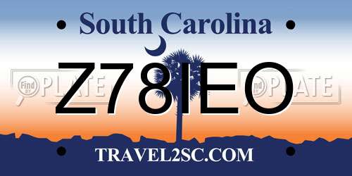 Z78IEO South Carolina License Plate