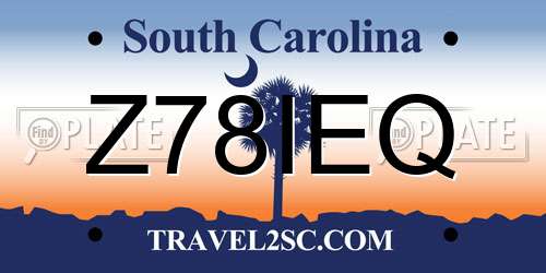 Z78IEQ South Carolina License Plate
