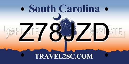 Z78JZD South Carolina License Plate