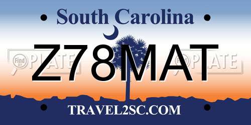 Z78MAT South Carolina License Plate