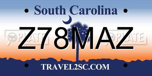 Z78MAZ South Carolina License Plate