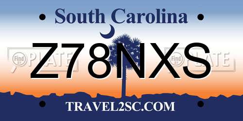 Z78NXS South Carolina License Plate