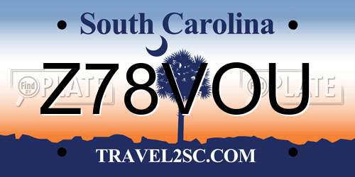 Z78VOU South Carolina License Plate