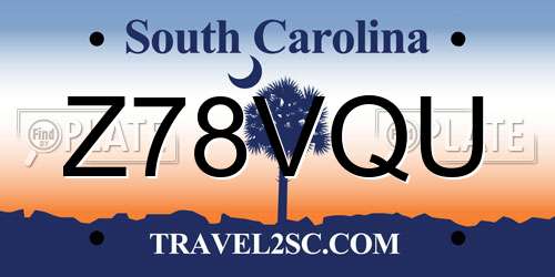 Z78VQU South Carolina License Plate