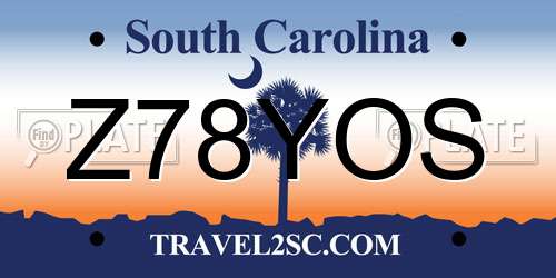 Z78YOS South Carolina License Plate