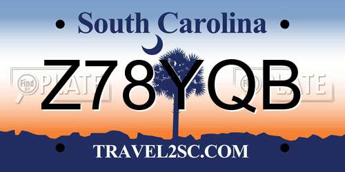 Z78YQB South Carolina License Plate