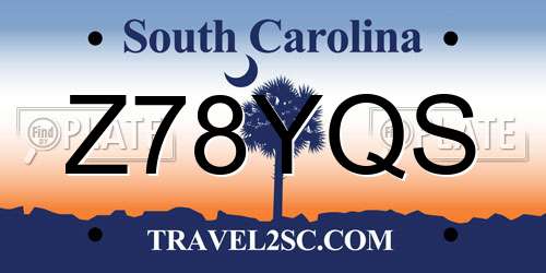 Z78YQS South Carolina License Plate