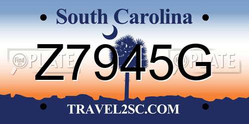 Z7945G South Carolina License Plate