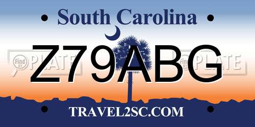 Z79ABG South Carolina License Plate