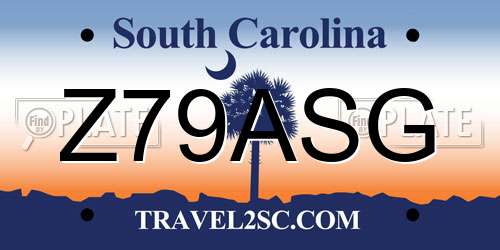 Z79ASG South Carolina License Plate