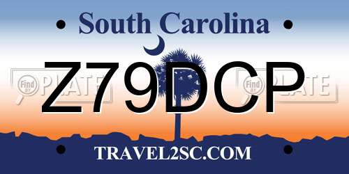 Z79DCP South Carolina License Plate