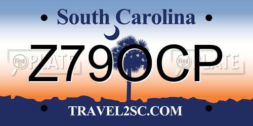 Z79OCP South Carolina License Plate