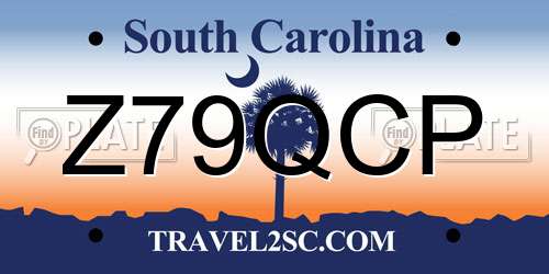 Z79QCP South Carolina License Plate