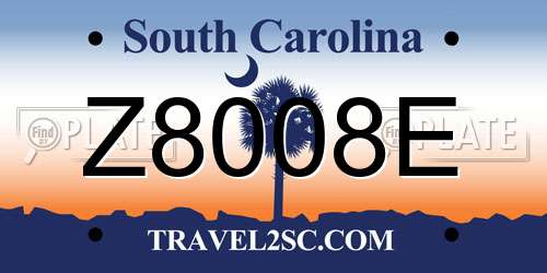 Z8008E South Carolina License Plate