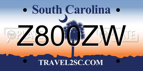 Z800ZW South Carolina License Plate