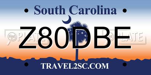 Z80DBE South Carolina License Plate