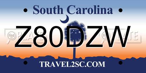 Z80DZW South Carolina License Plate