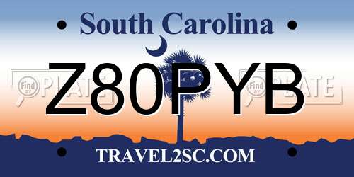 Z80PYB South Carolina License Plate