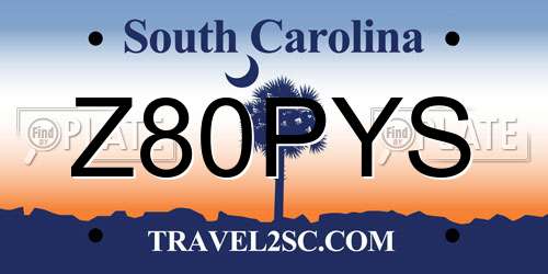 Z80PYS South Carolina License Plate
