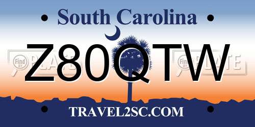 Z80QTW South Carolina License Plate