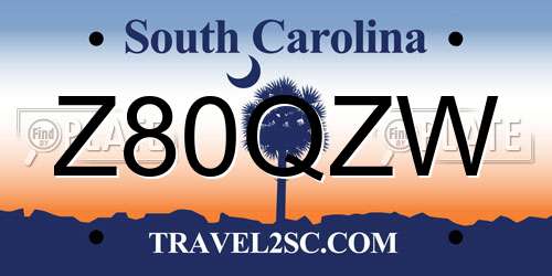 Z80QZW South Carolina License Plate