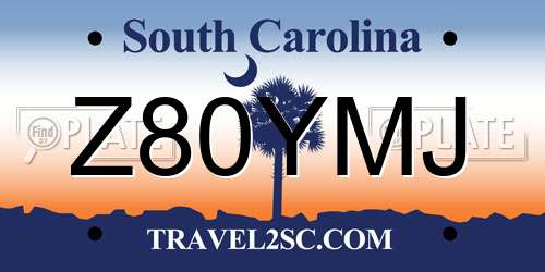 Z80YMJ South Carolina License Plate