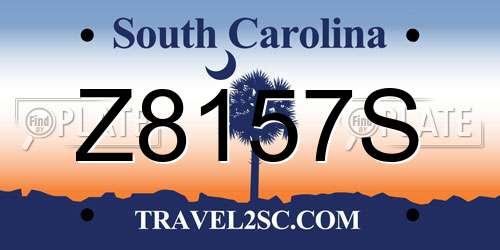 Z8157S South Carolina License Plate